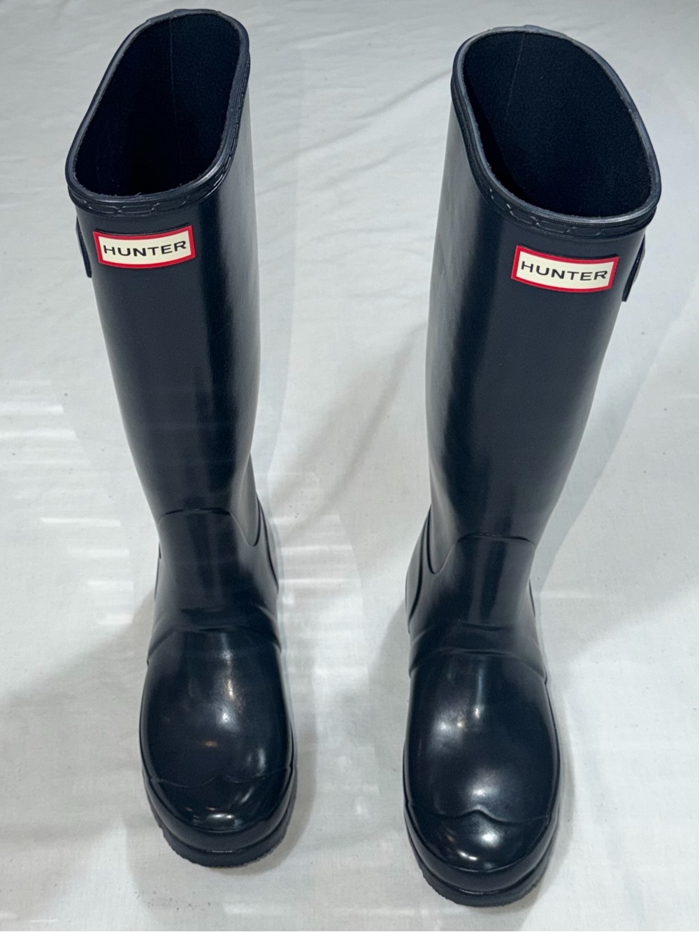 Hunter Original Tall Gloss Navy Blue Rain Boots Waterproof Women’s 7